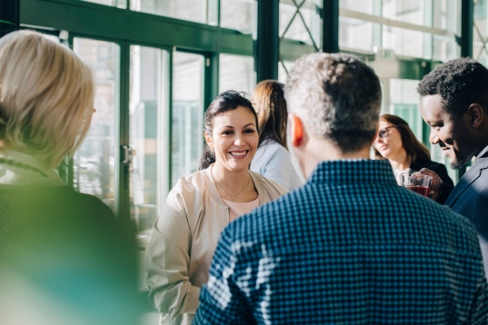 Employees attending an employee event.