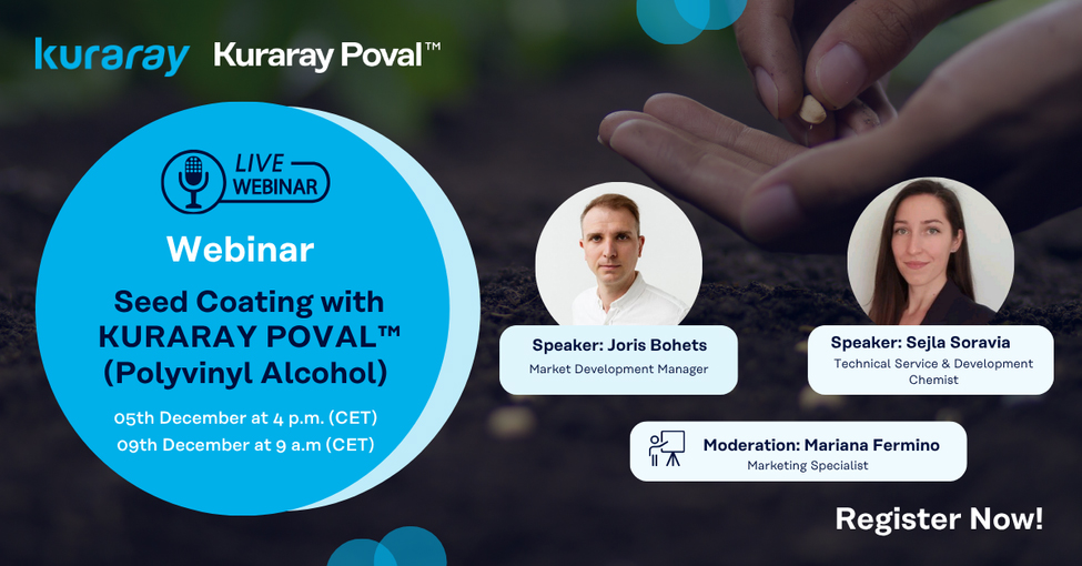 Webinar Ankündigung – Saatgutbeschichtung mit KURARAY POVAL™